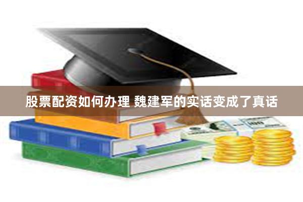 股票配资如何办理 魏建军的实话变成了真话